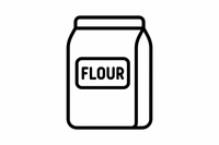 Black and white Line Icon of Flour Packet