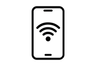 Icon of a phone with wifi sign on the middle of the screen. Should be a black and white icon