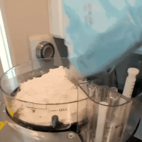 Fill up the flour, water & oil